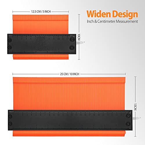 Medidor de Contornos, 2 Piezas Duplicador de Contornos, Medidor de Perfiles, 5 inch & 10 inch Calibre de Contorno adecuado para fabricación de bricolaje y Herramienta de Medición de forma irregulares