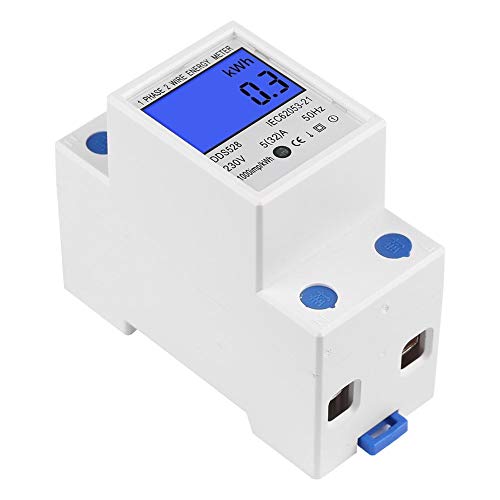 Medidor de Energía Monofásico 5-80A 230V 50Hz Medidor de Energía Digital Pantalla LCD Medidor de vatios DDS528 Medidor de Energía de Montaje En Carril Din de 35 Mm Medidor de Energía KWH