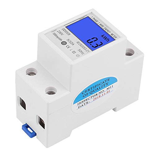 Medidor de Energía Monofásico 5-80A 230V 50Hz Medidor de Energía Digital Pantalla LCD Medidor de vatios DDS528 Medidor de Energía de Montaje En Carril Din de 35 Mm Medidor de Energía KWH