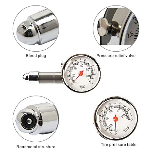 Medidor de Presión Neumáticos - Manómetro Presión Ruedas, Medición Rápida y Precisa, para Medidores de Presión de Neumáticos de Automóviles, Motocicletas, Bicicletas, SUV, RV o ATV etc