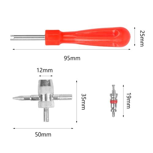 MEETANG Removedor de válvula Válvula neumática de núcleo Extracción de Vástago de Válvula de Neumático Herramienta de reparación para Coche Bicicleta Motocicleta Quitar Obús Válvula núcleos de válvula