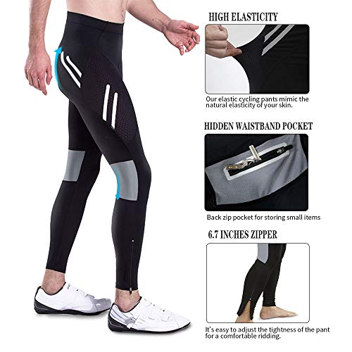 MEETWEE Hombres Pantalones de Ciclismo, Transpirable Bicicleta con 3D Gel Acolchado MTB Ciclismo Pantalones Largos