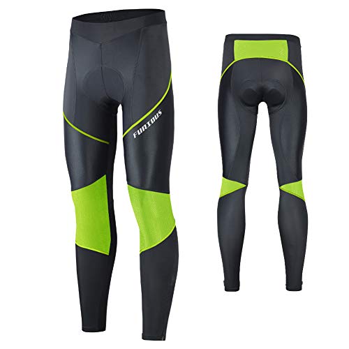 MEETWEE Pantalones de ciclismo para hombre, pantalones largos de bicicleta, mallas de leggings transpirables 3D con esponja acolchada para ciclista (verde-a, M)