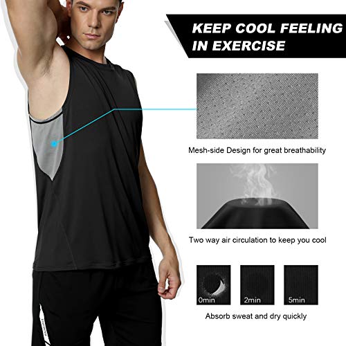 MEETYOO Camiseta Tirantes Hombre, Camisetas Sin Manga Fitness Tank Top Gym T Shirt para Deportes Running