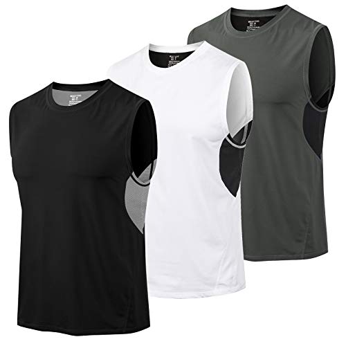 MEETYOO Camiseta Tirantes Hombre, Camisetas Sin Manga Fitness Tank Top Gym T Shirt para Deportes Running