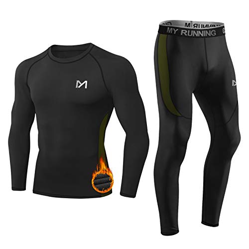 MEETYOO Conjuntos térmicos Hombre, Deportes Ropa Interior térmica Aire Libre Base Layer Thermo Function Ropa Deportiva de Invierno para Running Ciclismo Esquí