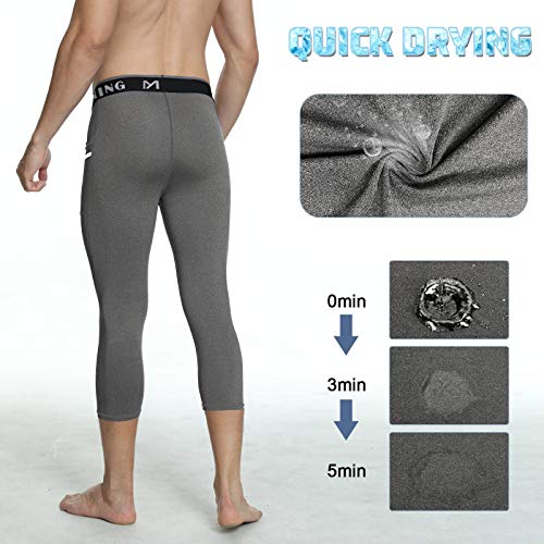 MEETYOO Leggings Hombre, Mallas Running Pantalón de Compresión Pantalon Deporte para Gym Fitness Jogging