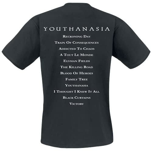 Megadeth Youthanasia Tracklist Hombre Camiseta Negro XL, 100% algodón, Regular