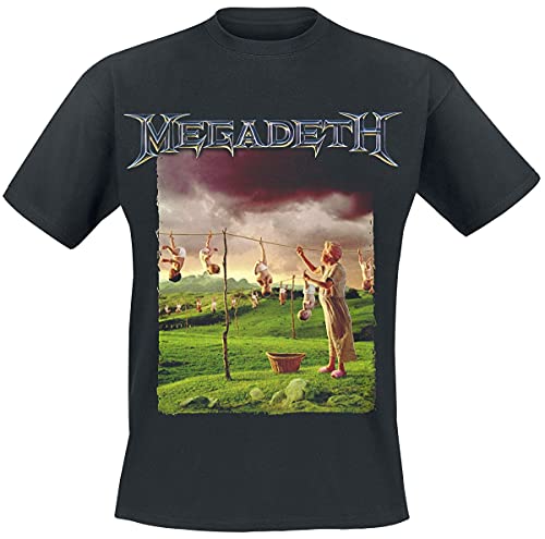 Megadeth Youthanasia Tracklist Hombre Camiseta Negro XL, 100% algodón, Regular