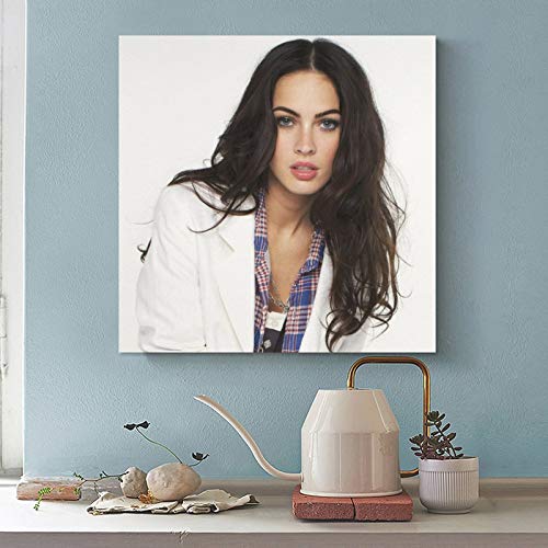 Megan Fox Bikini (20) Póster de lona para decoración de dormitorio, deportes, paisaje, oficina, habitación, regalo, 30 x 30 cm, marco1