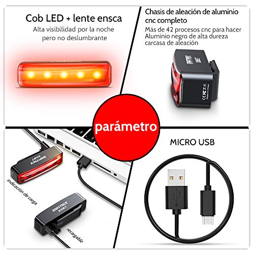 MEIDI Luces Bicicleta,Inteligente luz Trasera Bicicleta Potente led Xlite IPX5 Impermeable,detección de Freno, Encendido/Apagado automático,USB Recargable,luz Bici