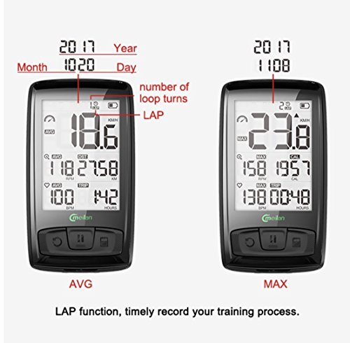 MEILAN Computadora de Ciclo inalámbrica M4 Ant + BLE4.0 con Sensor de Velocidad/cadencia Impermeable