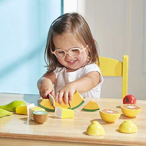 Melissa & Doug- Cutting Fruit Set Comida de Juguete de Madera, Multicolor (MEDUG-140218)