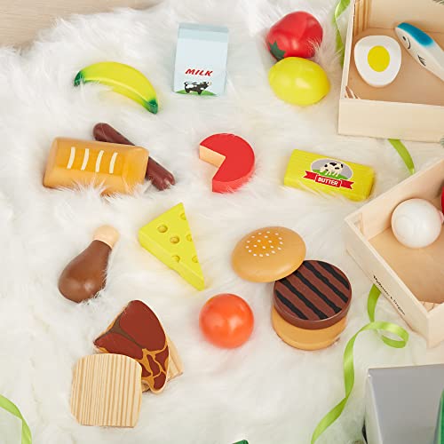 Melissa & Doug- Food Groups Set Comida de Juguete de Madera, Multicolor, 2+ (271)