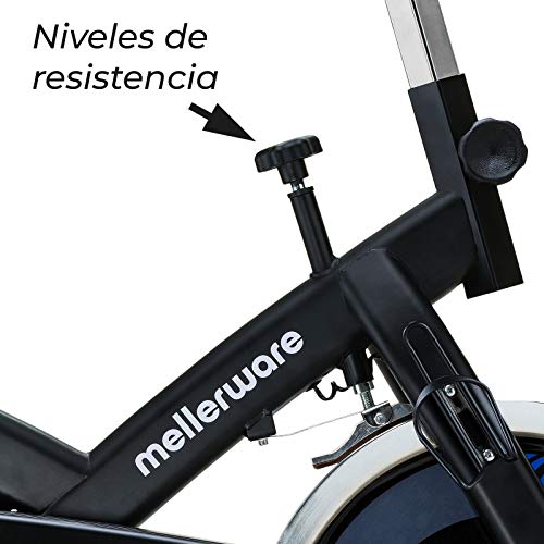 Mellerware - Bicicleta Estatica spinning - Resistencia ajustable con Pantalla LCD y pulsómetro.Sillín y manillar regulables. spinning bike (Path)