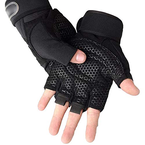 Men's and Women's Non-Slip Military Bicycle Motorcycle Riding Work Equipment Camouflage Men's Fitness Weightlifting Gloves - A2 Black Blue,L
