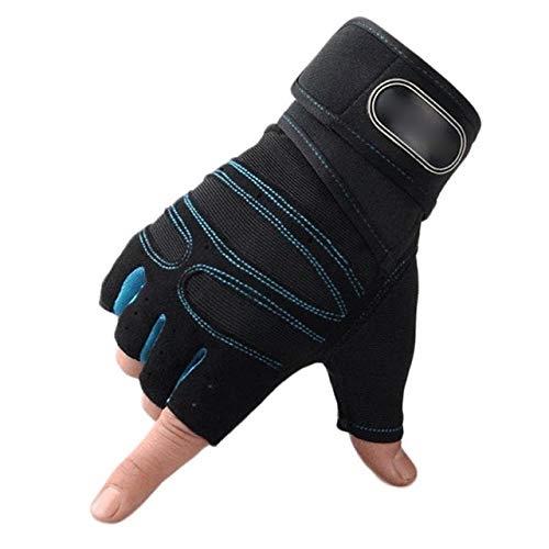 Men's and Women's Non-Slip Military Bicycle Motorcycle Riding Work Equipment Camouflage Men's Fitness Weightlifting Gloves - A2 Black Blue,L
