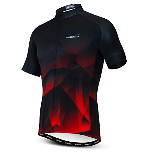 Mens Ciclismo Jersey manga corta Mountain Bike Shirt MTB Top cremallera bolsillo reflectante cráneo, B4, M (pecho 91/99 cm)