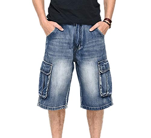 Mens Hip Hop Skateboard Baggy Shorts Jeans Boy Multi Bolsillos Raperos Rap Shorts Jeans