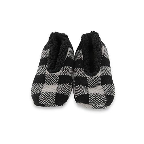 Men's Slipper Socks, Agilis Soft Step Technology with Memory Foam - Calcetines Zapatillas de Hombre, Agilis Soft Step Technology con Planta de Memory Foam (Black Grey Checker, Numeric_40)