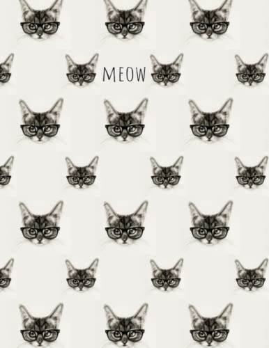 Meow Cat Notebook: College Ruled (100 pages 8.5x11in) Notebook, Journal