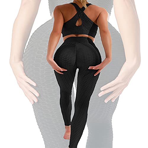 Merlvida Cintura Alta Leggins Mujer Push Up Anti-Cellulite Mallas de Deporte de Mujer - Elásticos Leggins Deportivos Mujer Levante Los Pantalones de Yoga/Ropa Deportiva Mujer para Yoga Fitness Running