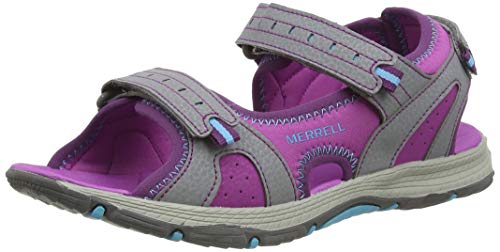 Merrell Panther Sandal 2.0, Sandalia con Pulsera Unisex Niños, Rosa (Grey), 32 EU