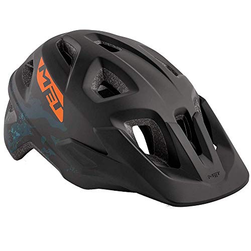 MET Casco Eldar M(52-57) Ciclismo Unisex Adulto, Multicolor (Negro Naranja)