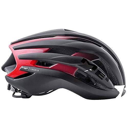 Met Casco Trenta S(52-56) Ciclismo, Adultos Unisex, Multicolor (Negro Rojo)