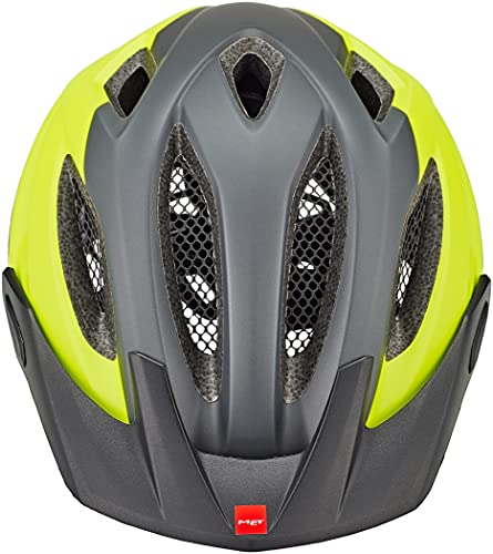 MET Fahrradhelm Crossover, neon gelb grau - glänzend, 52-59 cm, 3HM109