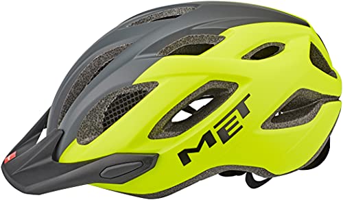 MET Fahrradhelm Crossover, neon gelb grau - glänzend, 52-59 cm, 3HM109