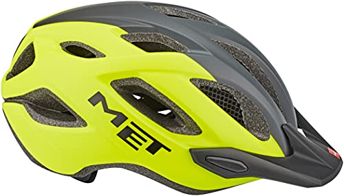 MET Fahrradhelm Crossover, neon gelb grau - glänzend, 52-59 cm, 3HM109