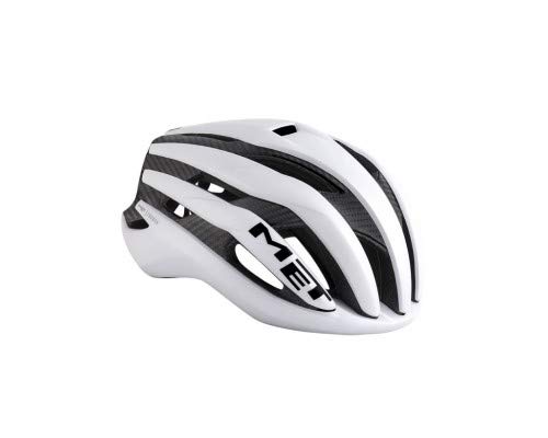 MET Trenta 3K Casco Ciclismo Unisex Adulto, Carbon (Blanco), L