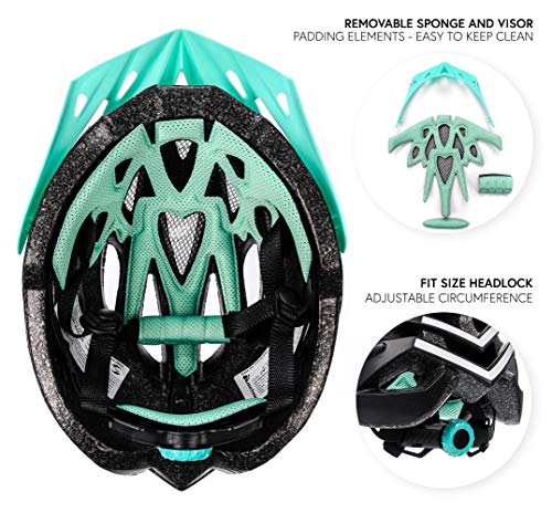 meteor Casco Bicicleta - Helmet Ciclismo para Jóvenes y Adulto Bicicleta Patineta Skate Patines Monopatines - Bici Accesorios - El diseño Ligero - Muchos Patrones - Marven