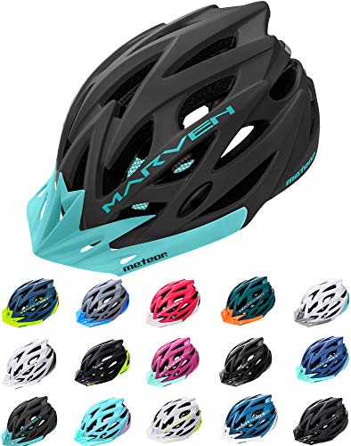 meteor Casco Bicicleta - Helmet Ciclismo para Jóvenes y Adulto Bicicleta Patineta Skate Patines Monopatines - Bici Accesorios - El diseño Ligero - Muchos Patrones - Marven