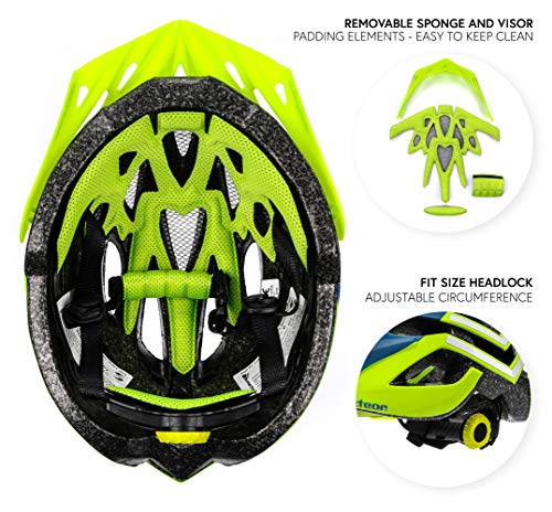 meteor Casco Bicicleta - Helmet Ciclismo para Jóvenes y Adulto Bicicleta Patineta Skate Patines Monopatines - Bici Accesorios - El diseño Ligero - Muchos Patrones - Marven