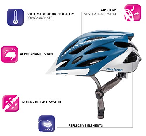 meteor Casco Bicicleta - Helmet Ciclismo para Jóvenes y Adulto Bicicleta Patineta Skate Patines Monopatines - Bici Accesorios - El diseño Ligero - Muchos Patrones - Marven