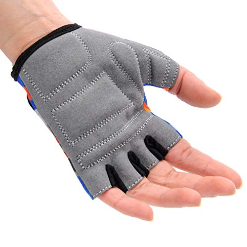 meteor Guantes de Ciclismo niñas y niños - Guantes Bicicleta para Infantil MTB BMX Carretera Montaña sin Dedos - con una Almohadilla de Gel (XS ~6-6,5cm, Auto)