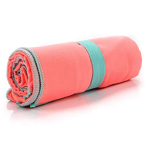 meteor Toalla Microfibra Secado rápido Ultra Ligero Absorbente - Ideal para Deporte Yoga Viajes Playa Campamento Baño para Niños, Hombres y Mujeres - Varios Tamaños y Colores (50x90cm, Rosa)