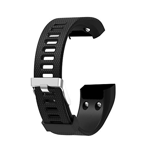 METEQI Correa Compatible con Garmin Vivosmart HR+, Correas de Reloj Ajustables de Silicona(Non per Garmin Vivosmart HR) (Negro)