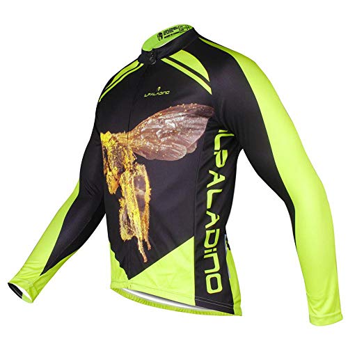 MHSHXY Ciclismo Jersey patrón de dibujos animados manga larga polar al aire libre cremallera completa deporte Bicicletas ropa para MTB carretera bicicleta ropa amarillo-m