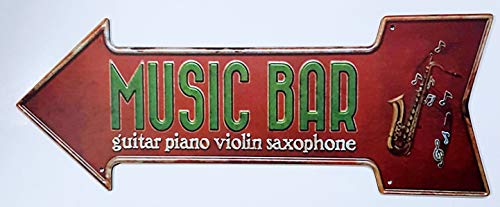 MI RINCON Cuadro Flecha Vintage Music Bar para Decorar la Pared del hogar, Tienda, Garaje, Bar, Pub