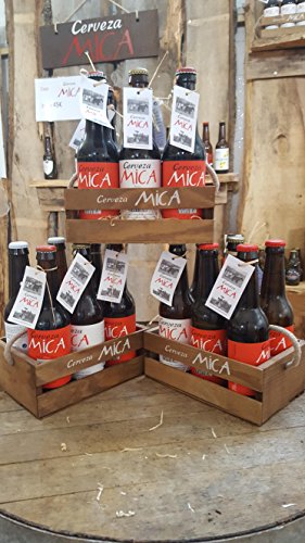 MiCA – Pack Degustación 6 Cervezas Artesanales – Caja Regalo Madera - 2 uds Blonde Ale Premium, 2 uds Ipa y 2 uds Ale - botellas 33 cl