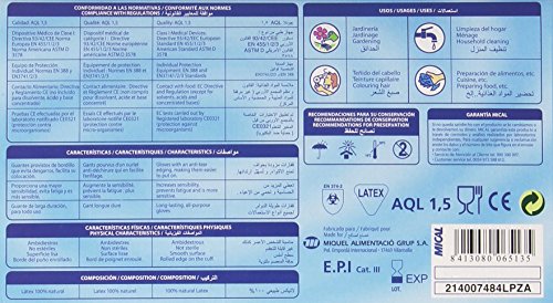 Mical - Guantes de latex de examen con polvo - talla M / 7-8, 100 piezas
