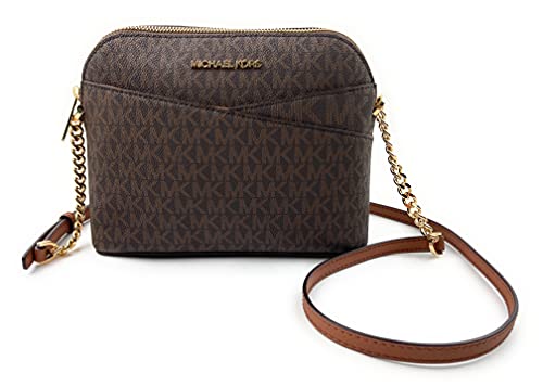 Michael Kors Jet Set Bolso bandolera mediano de piel, Marrón,