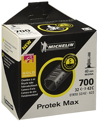 Michelin A3 Protek MAX 32/42 X 622 mm RV 40 Cámara de Aire para Bicicleta, Color Negro