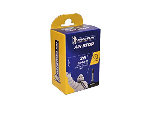 MICHELIN B3 Airstop Cámara 26 x 1-1/8-1-3/4, 650 x 28-44, válvula Presta (Fina), 40 mm, Deportes y Aire Libre, Negro