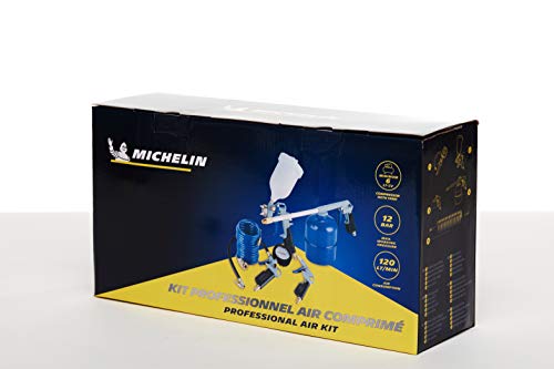 MICHELIN CAKITMICHELIN - Kit de aire profesional 5 pzs. (pistolas de pintar, soplar, petrolear, lavar y espiral), negro