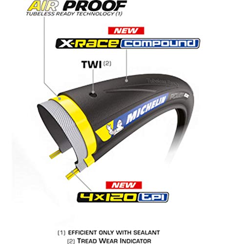 Michelin Pneu 700x28 Tubeless, Cubierta Power Road, Negro, 700X28C