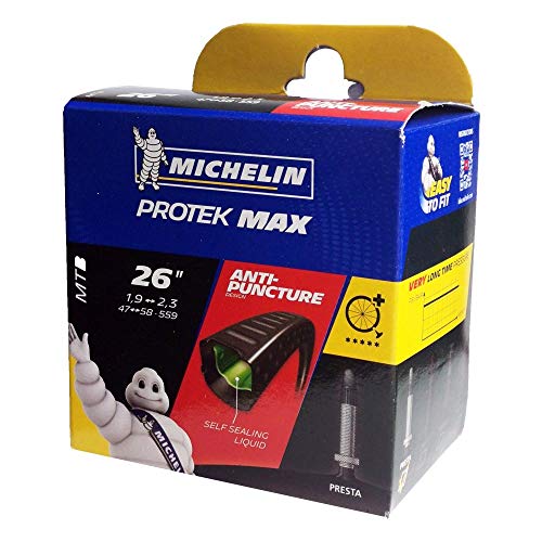 Michelin Protek Max Cámara de aire para bicicleta, válvula presta 40 mm, 26 "1.9-2.30 (47/58 559), negro